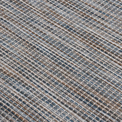 vidaXL Tapis d'extérieur tissé à plat 80x250 cm Marron et bleu
