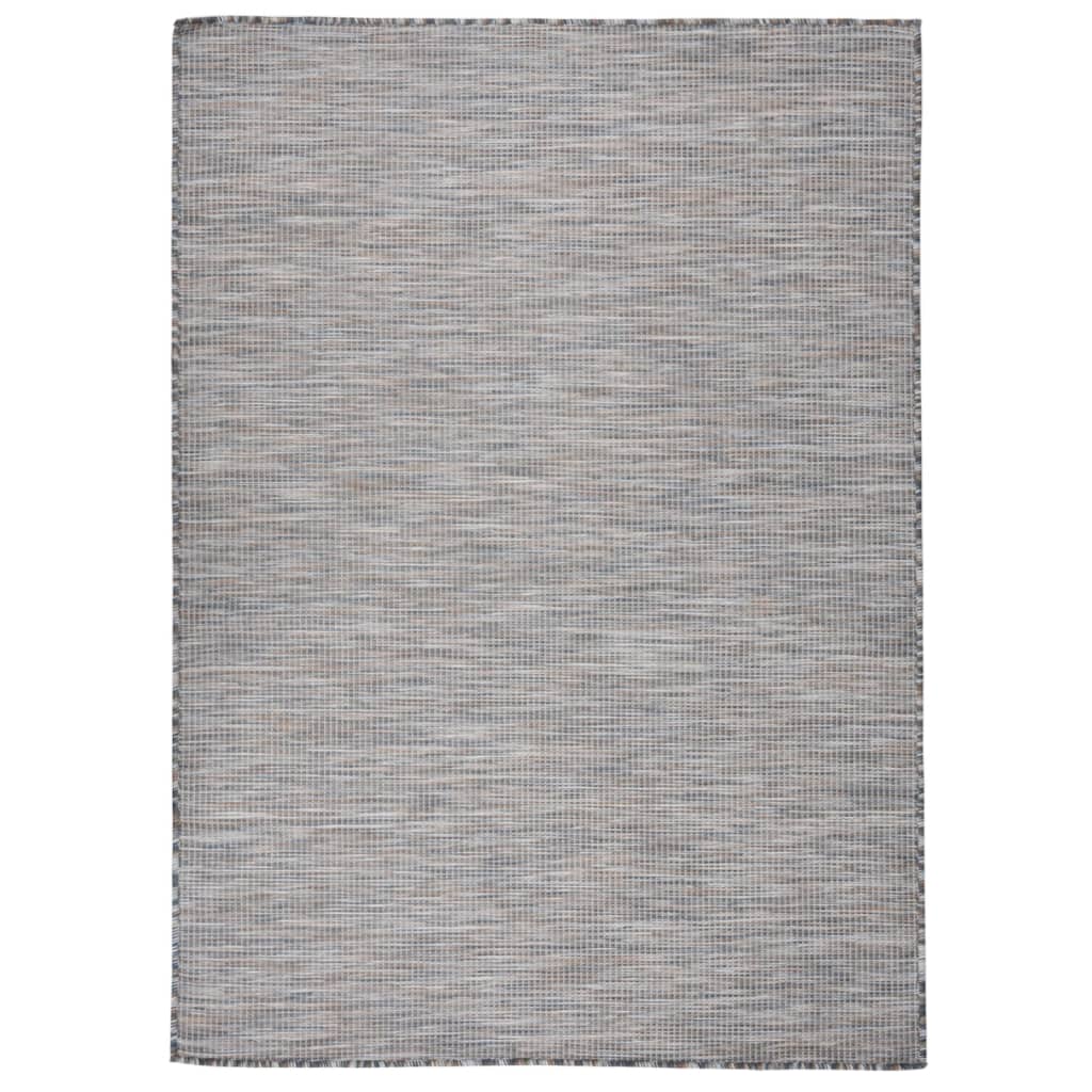 vidaXL Tapis d'extérieur tissé à plat 200x280 cm marron et bleu
