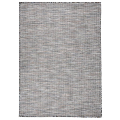 vidaXL Tapis d'extérieur tissé à plat 200x280 cm marron et bleu