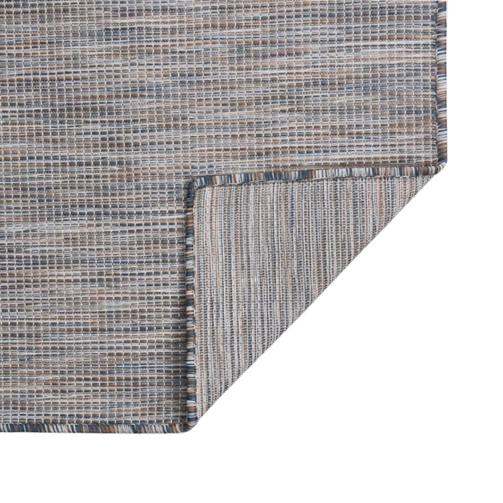 vidaXL Tapis d'extérieur tissé à plat 200x280 cm marron et bleu