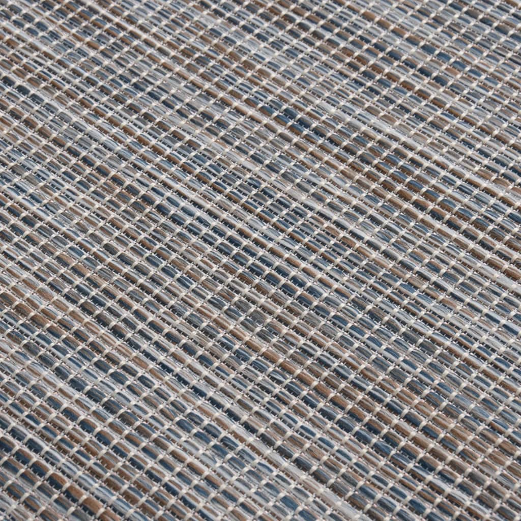 vidaXL Tapis d'extérieur tissé à plat 200x280 cm marron et bleu