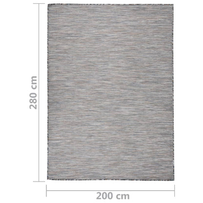 vidaXL Tapis d'extérieur tissé à plat 200x280 cm marron et bleu