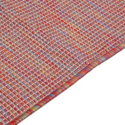 vidaXL Tapis d'extérieur tissé à plat 120x170 cm Rouge