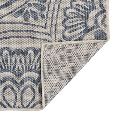 vidaXL Tapis d'extérieur tissé plat 80x150 cm motif bleu