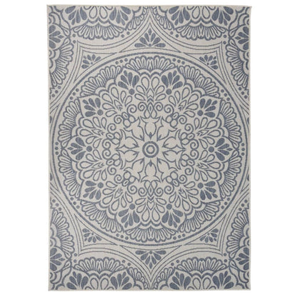 vidaXL Tapis d'extérieur tissé à plat 120x170 cm Motif bleu