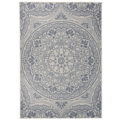 vidaXL Tapis d'extérieur tissé plat 140x200 cm Motif bleu