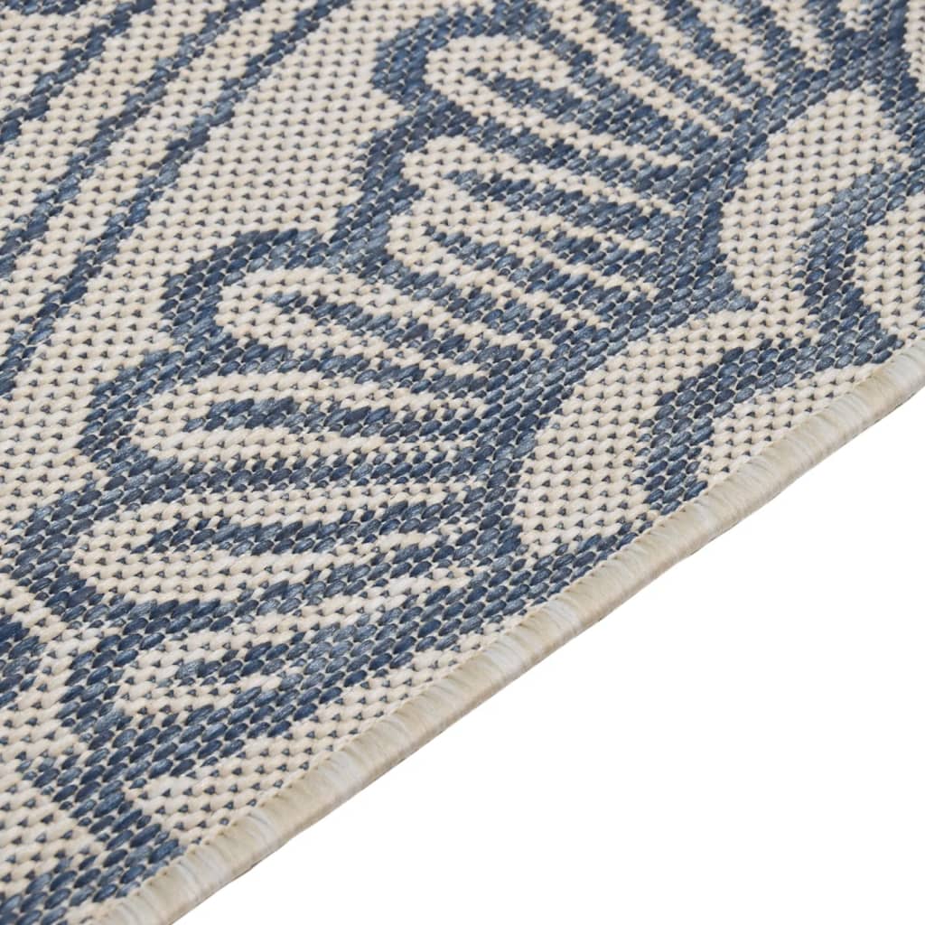 vidaXL Tapis d'extérieur tissé plat 140x200 cm Motif bleu