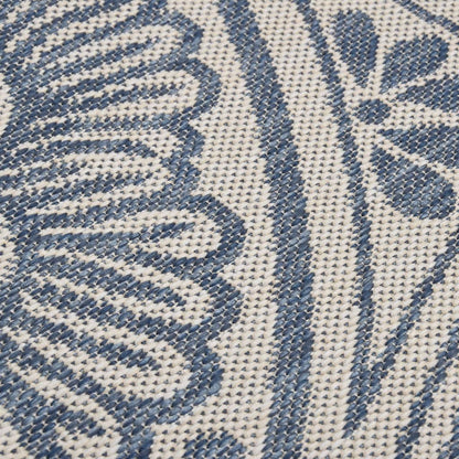 vidaXL Tapis d'extérieur tissé plat 140x200 cm Motif bleu