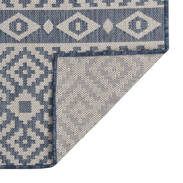 vidaXL Tapis d'extérieur tissé à plat 160x230 cm Bleu rayé