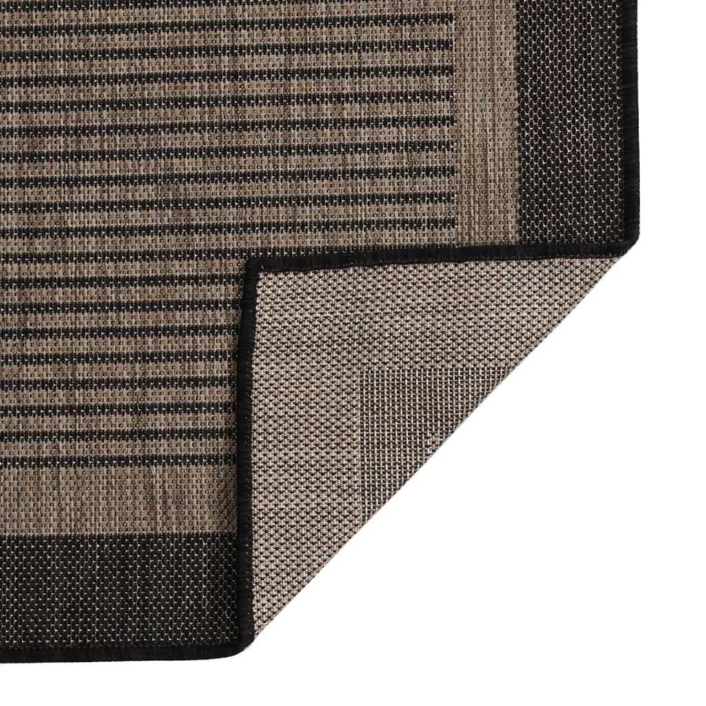 vidaXL Outdoor-Teppich Flachgewebe 140x200 cm Dunkelbraun