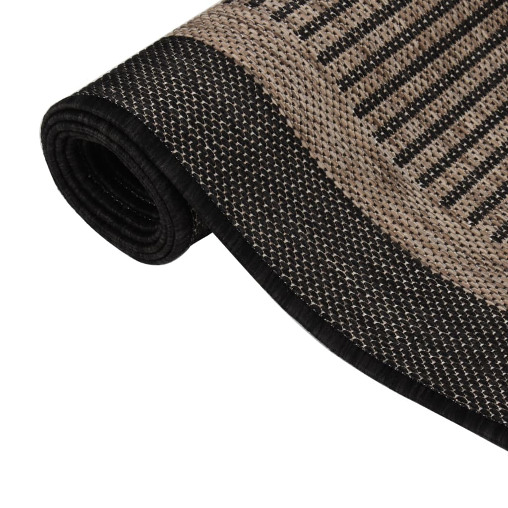 vidaXL Outdoor-Teppich Flachgewebe 140x200 cm Dunkelbraun