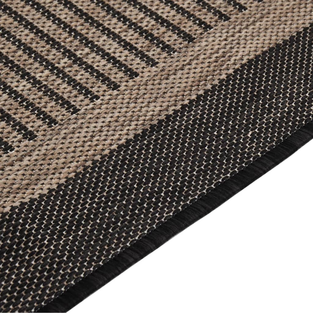 vidaXL Outdoor-Teppich Flachgewebe 140x200 cm Dunkelbraun