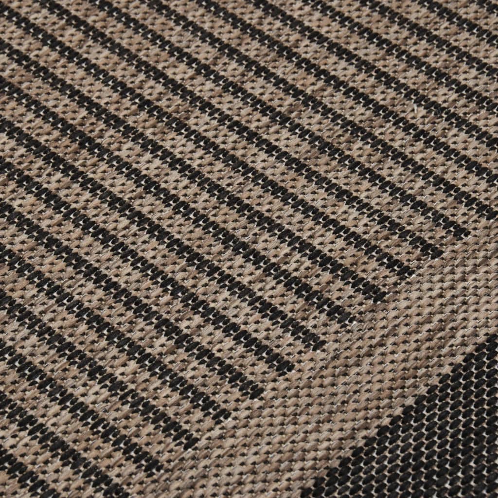 vidaXL Outdoor-Teppich Flachgewebe 140x200 cm Dunkelbraun