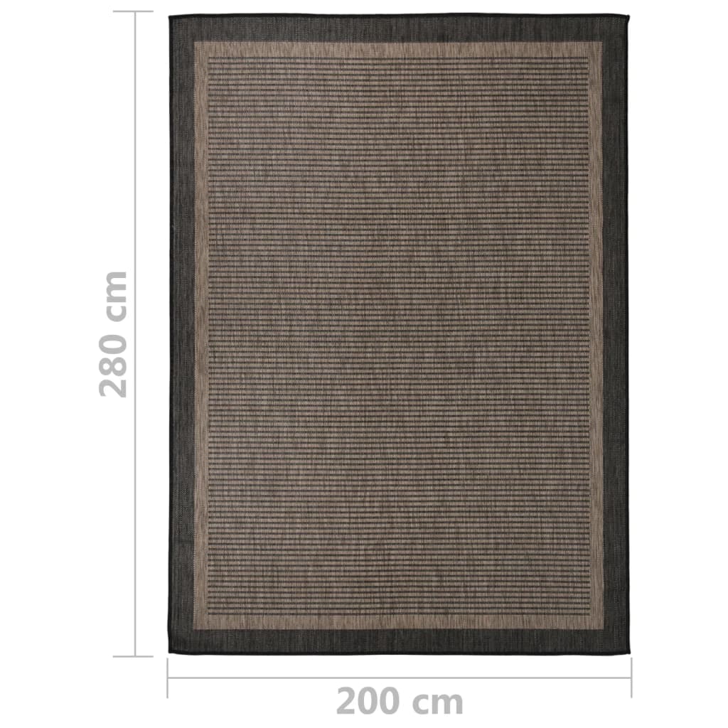 vidaXL Tapis d'extérieur tissé à plat 200x280 cm Marron foncé