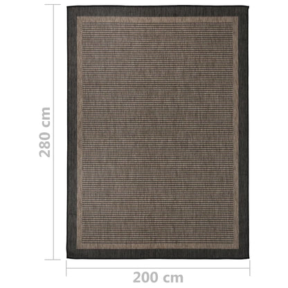 vidaXL Tapis d'extérieur tissé à plat 200x280 cm Marron foncé