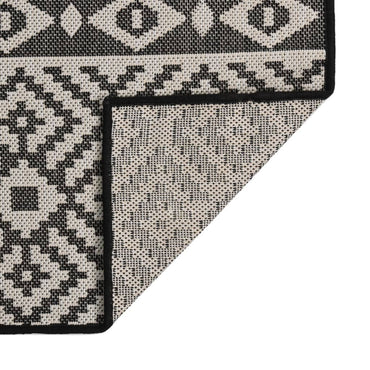 vidaXL Tapis d'extérieur tissé à plat 160x230 cm Noir à rayures