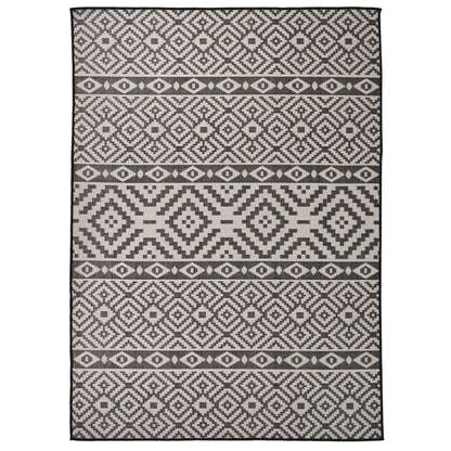 vidaXL Tapis d'extérieur tissé à plat 200x280 cm noir rayé