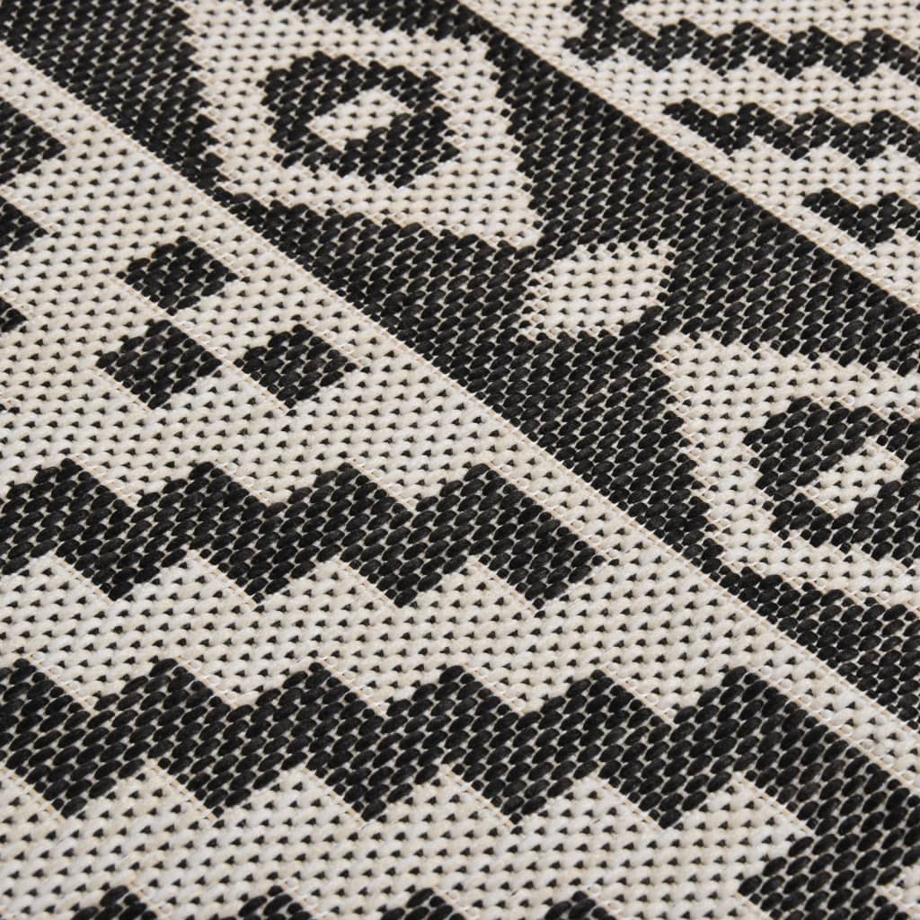 vidaXL Tapis d'extérieur tissé à plat 200x280 cm noir rayé
