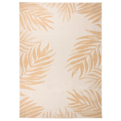 vidaXL Tapis d'extérieur tissé à plat 120x170 cm Motif feuille