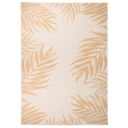 vidaXL Tapis d'extérieur tissé à plat 140x200 cm motif feuilles
