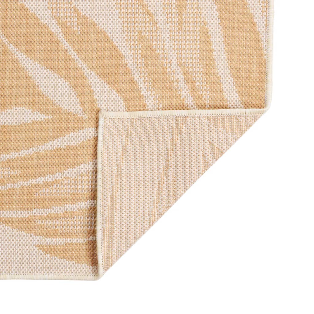 vidaXL Tapis d'extérieur tissé à plat 140x200 cm motif feuilles