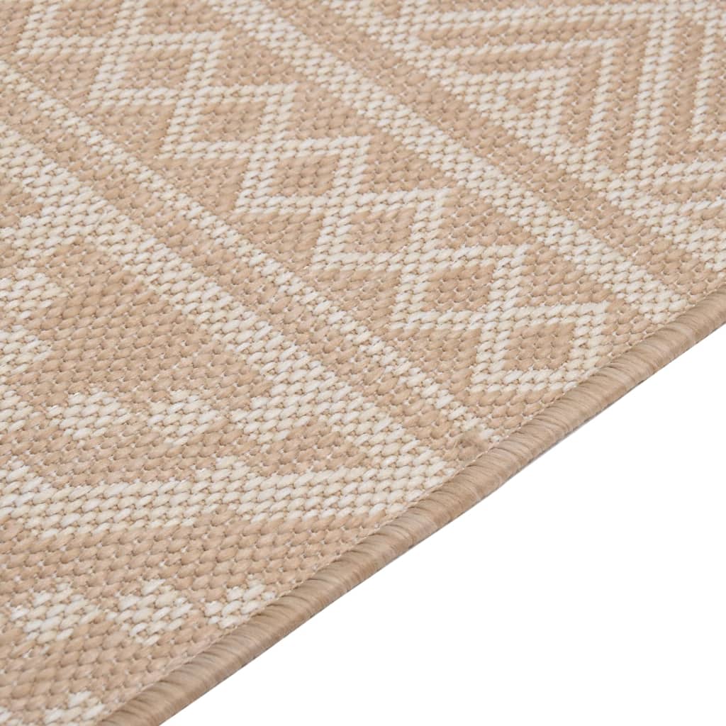 vidaXL Tapis d'extérieur tissé à plat 160x230 cm Marron rayé
