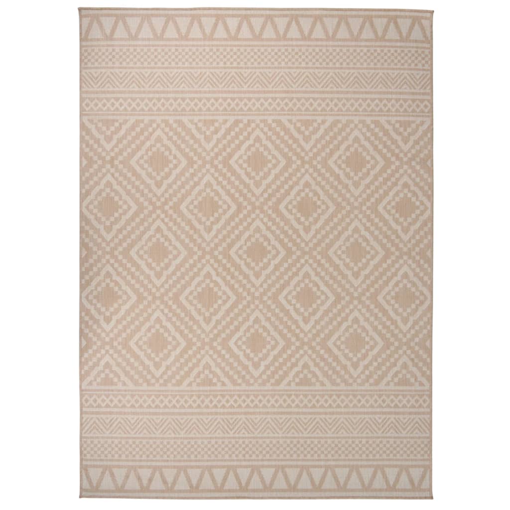 vidaXL Outdoor-Teppich Flachgewebe 200x280 cm Braun Gestreift