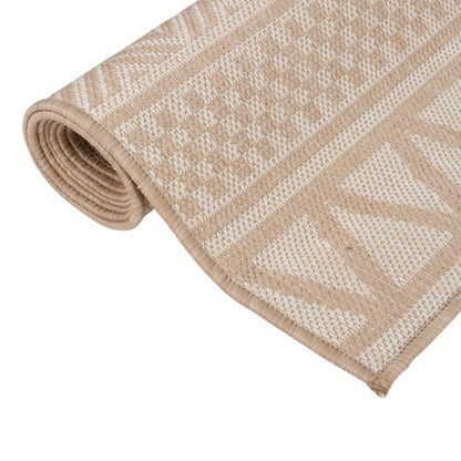 vidaXL Outdoor-Teppich Flachgewebe 200x280 cm Braun Gestreift