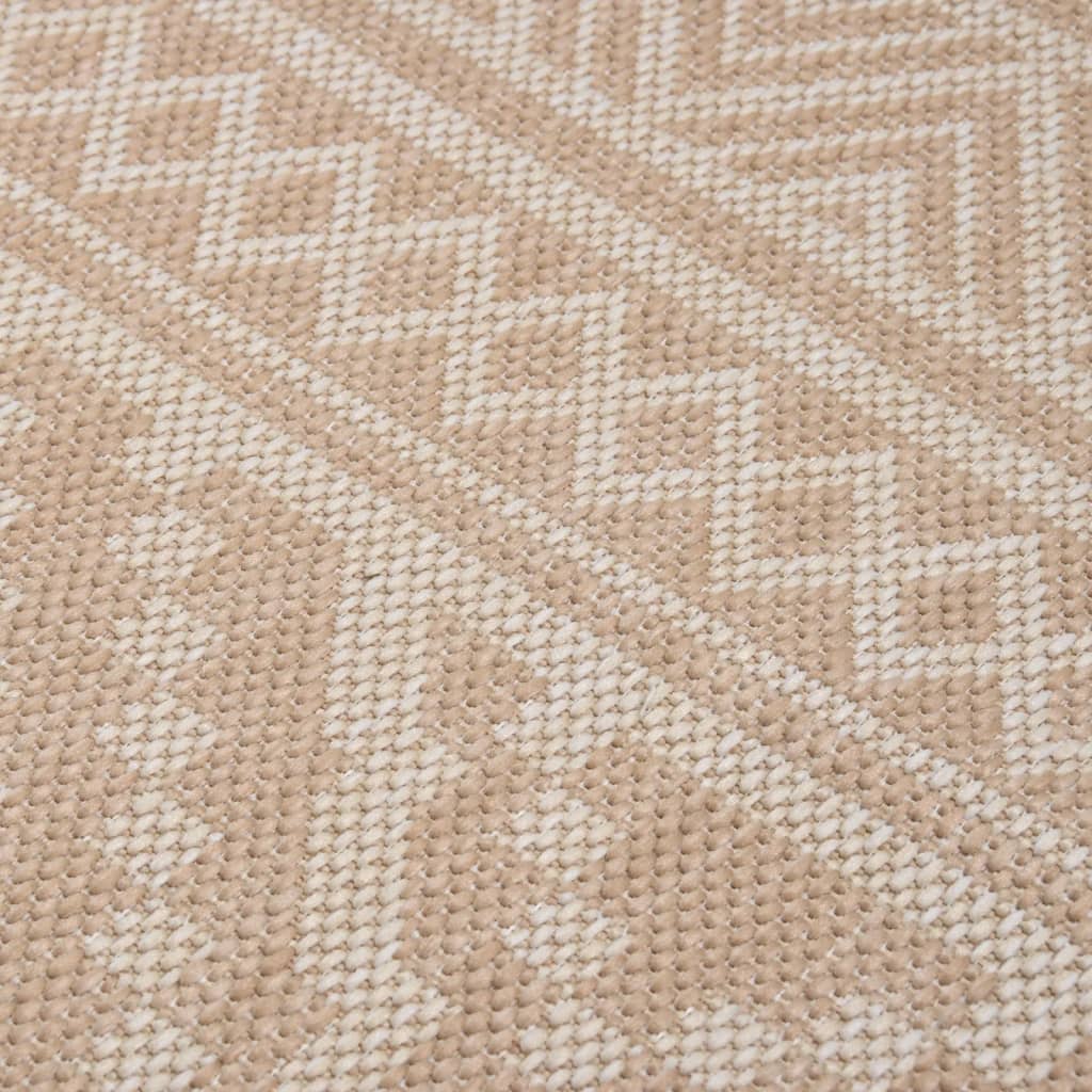 vidaXL Outdoor-Teppich Flachgewebe 200x280 cm Braun Gestreift