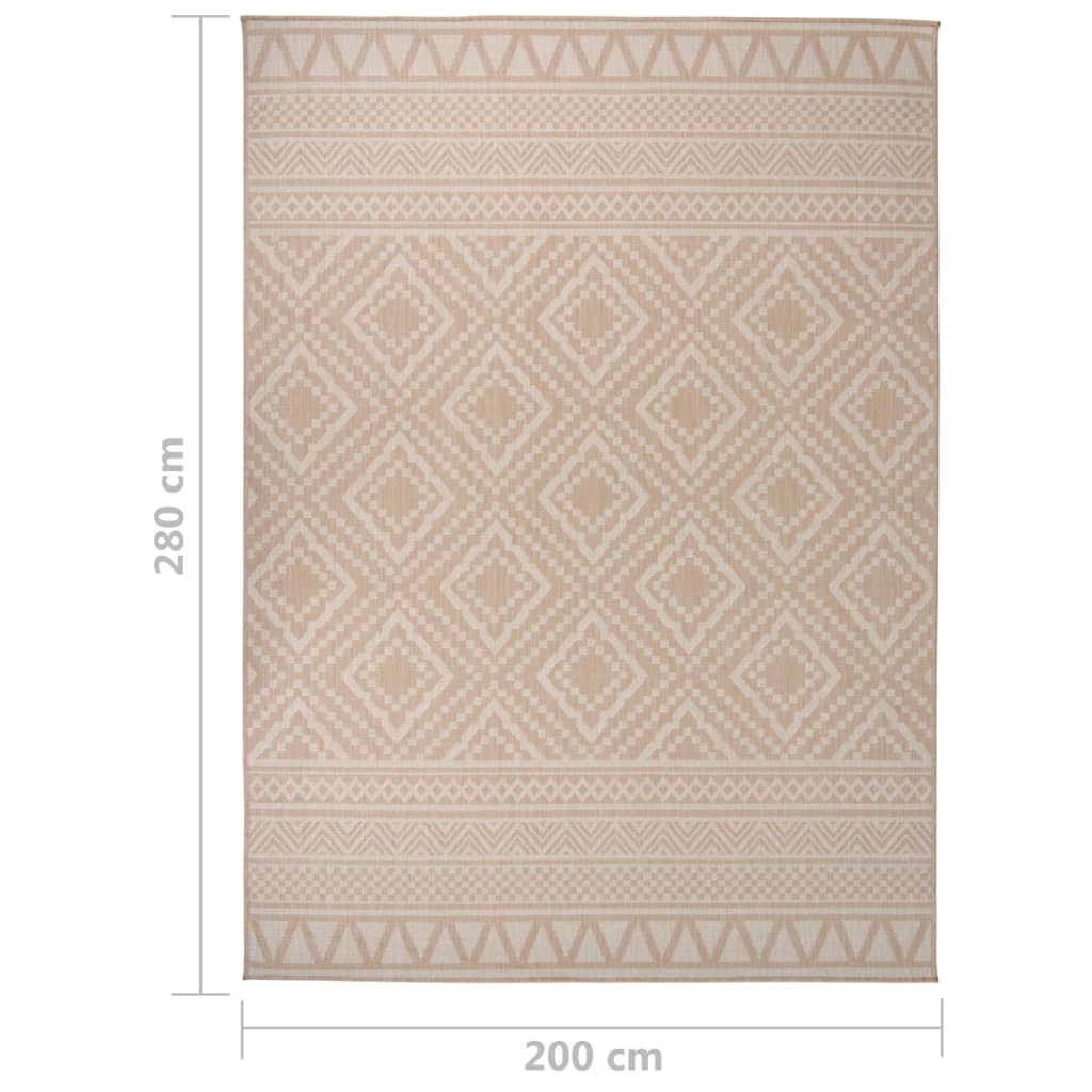 vidaXL Outdoor-Teppich Flachgewebe 200x280 cm Braun Gestreift