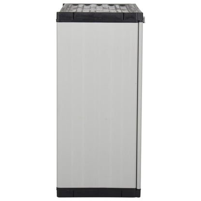vidaXL Garten-Lagerschrank mit 1 Boden Grau und Schwarz 68x40x85 cm