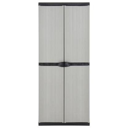 vidaXL Garten-Lagerschrank mit 3 Böden Grau & Schwarz 68x40x168 cm