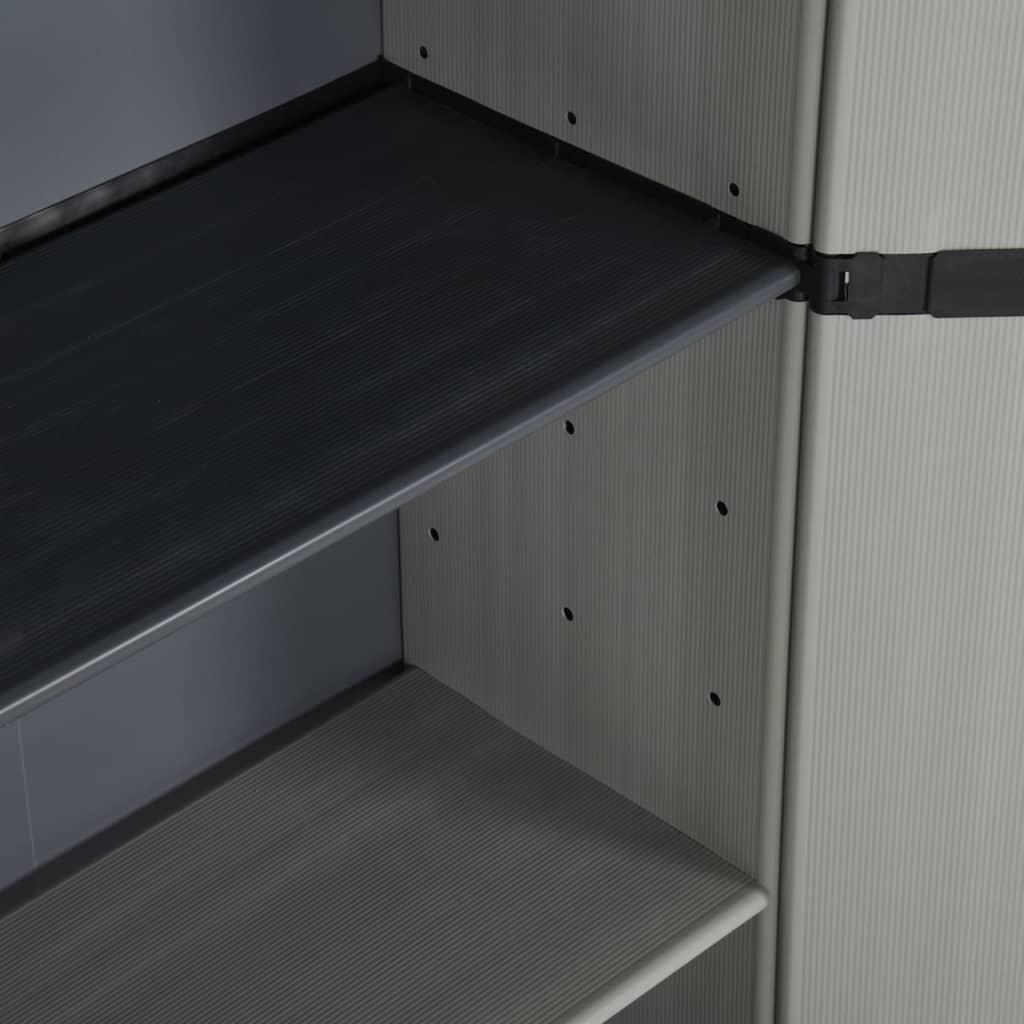 vidaXL Garten-Lagerschrank mit 3 Böden Grau & Schwarz 68x40x168 cm