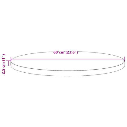 vidaXL Plateau de table Ø60x2,5 cm Bois de pin massif
