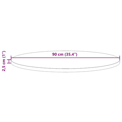 vidaXL Dessus de table Ø90x2,5 cm Bois de pin massif