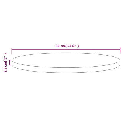 vidaXL Plateau de table Blanc Ø60x2,5 cm Pin massif