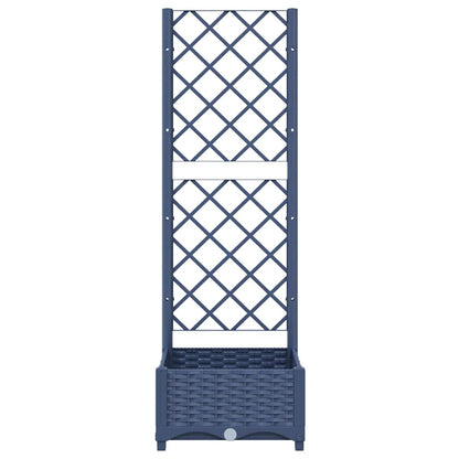 vidaXL Garten-Pflanzgefäß mit Spalier Blaugrau 40 x 40 x 121,5 cm PP