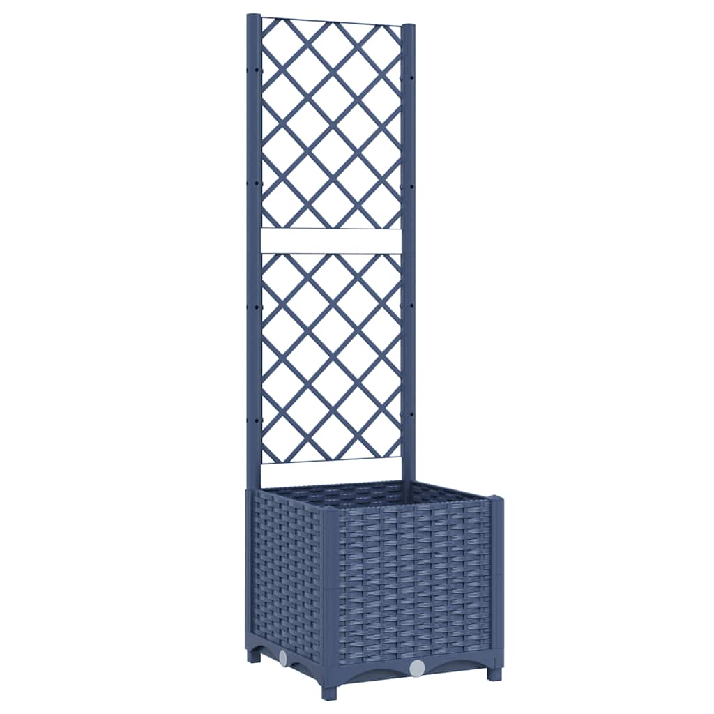 vidaXL Garten-Pflanzgefäß mit Spalier Blaugrau 40 x 40 x 136 cm PP