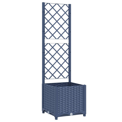 vidaXL Garten-Pflanzgefäß mit Spalier Blaugrau 40 x 40 x 136 cm PP