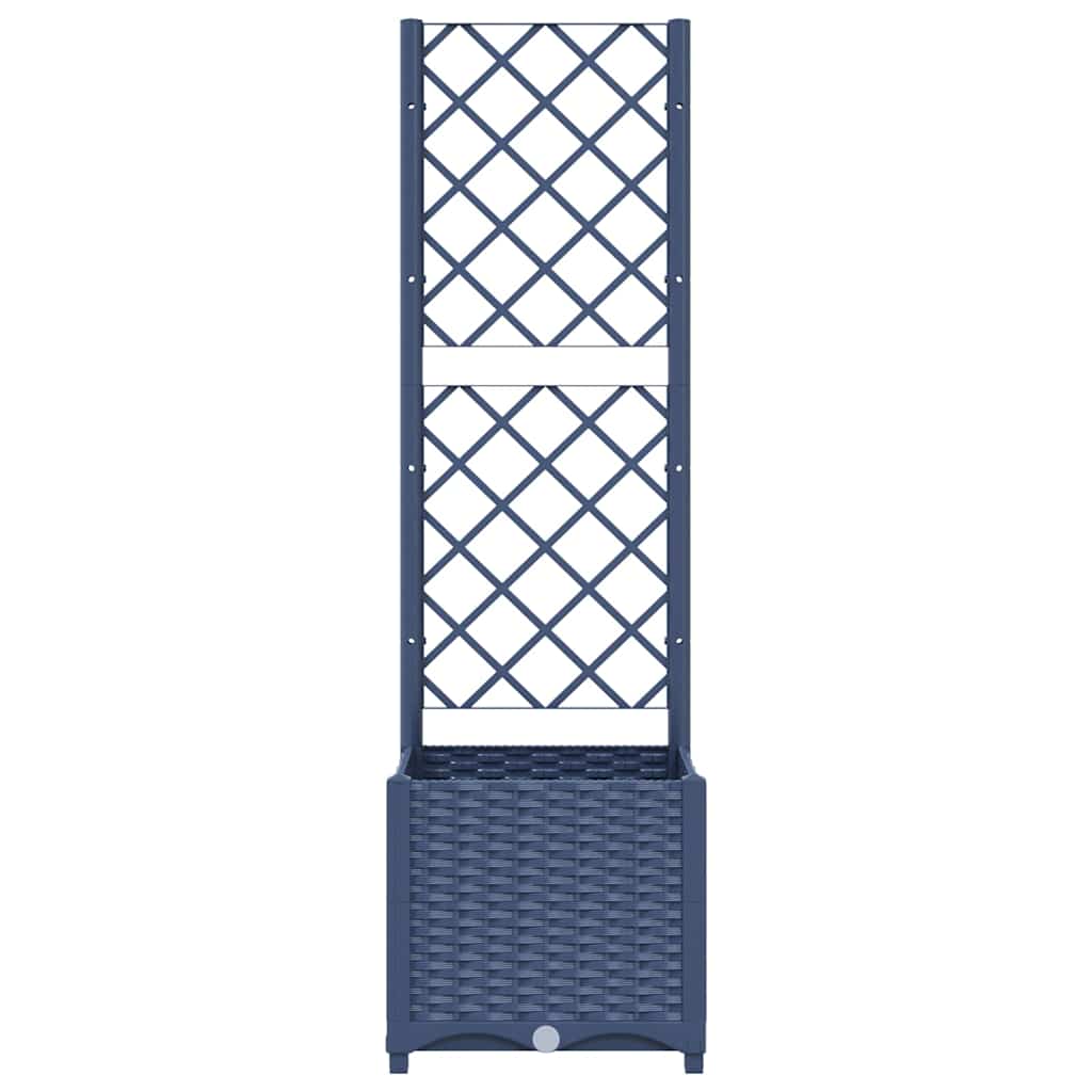 vidaXL Garten-Pflanzgefäß mit Spalier Blaugrau 40 x 40 x 136 cm PP