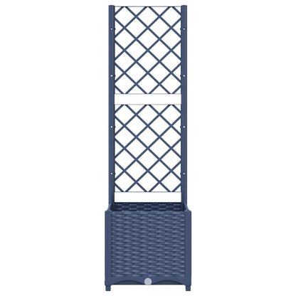 vidaXL Garten-Pflanzgefäß mit Spalier Blaugrau 40 x 40 x 136 cm PP