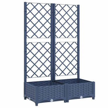 vidaXL Garten-Pflanzgefäß mit Spalier Blaugrau 80 x 40 x 121,5 cm PP