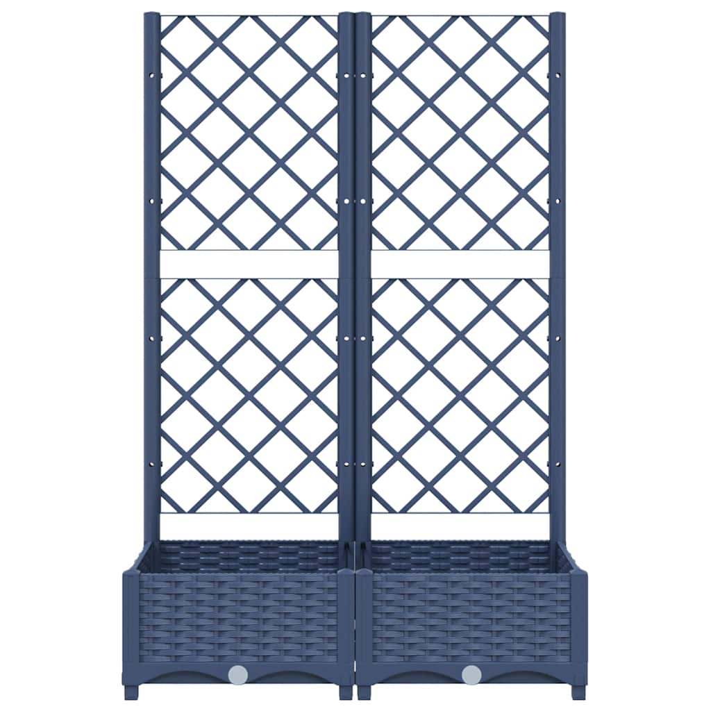 vidaXL Garten-Pflanzgefäß mit Spalier Blaugrau 80 x 40 x 121,5 cm PP
