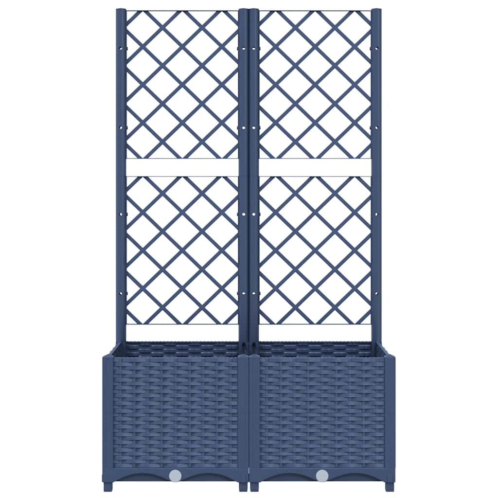 vidaXL Garten-Pflanzgefäß mit Spalier Blaugrau 80 x 40 x 136 cm PP