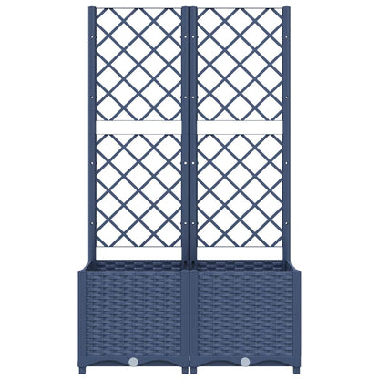 vidaXL Garten-Pflanzgefäß mit Spalier Blaugrau 80 x 40 x 136 cm PP