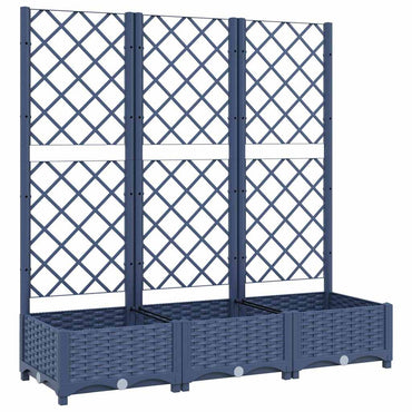 vidaXL Pflanzkübel mit Spalier Blaugrau 120x40x121,5 cm PP