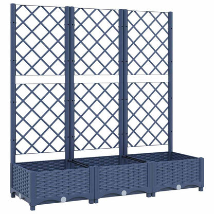vidaXL Pflanzkübel mit Spalier Blaugrau 120x40x121,5 cm PP