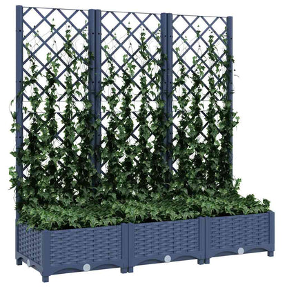 vidaXL Pflanzkübel mit Spalier Blaugrau 120x40x121,5 cm PP
