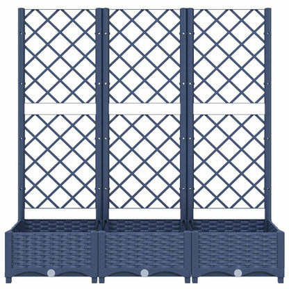 vidaXL Pflanzkübel mit Spalier Blaugrau 120x40x121,5 cm PP