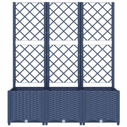 vidaXL Jardinière avec treillis Bleu-gris 120x40x136 cm PP